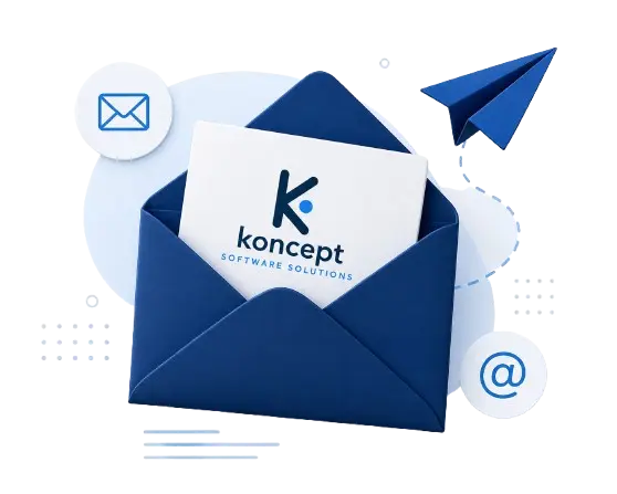 An open envelope with a message bubble and a paper plane